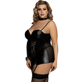 SUBBLIME - CORSÉ ESTILO FETISH QUEEN PLUS Y ENCAJE FLORAL